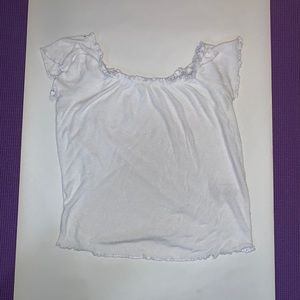 Garage Off-Shoulder White Crop Top